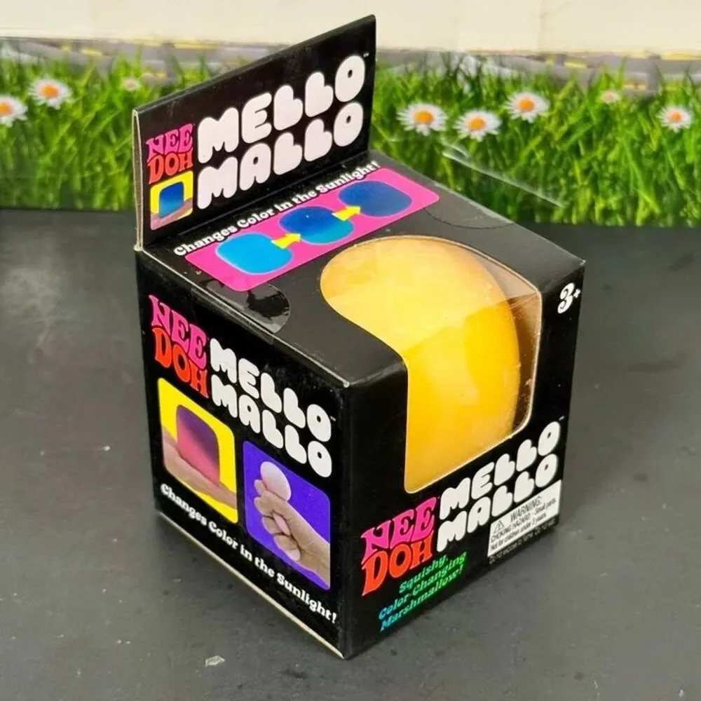 Schylling NeeDoh Mello Mallo Color-Changing Squeeze Toy Yellow 100% Authentic